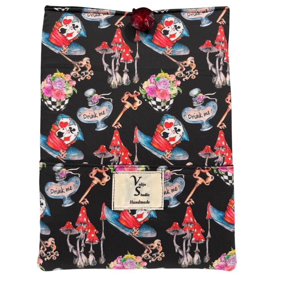 Handmade Alice in Wonderland Book Sleeve Limited Edition Whimsigoth Cover 8x11in